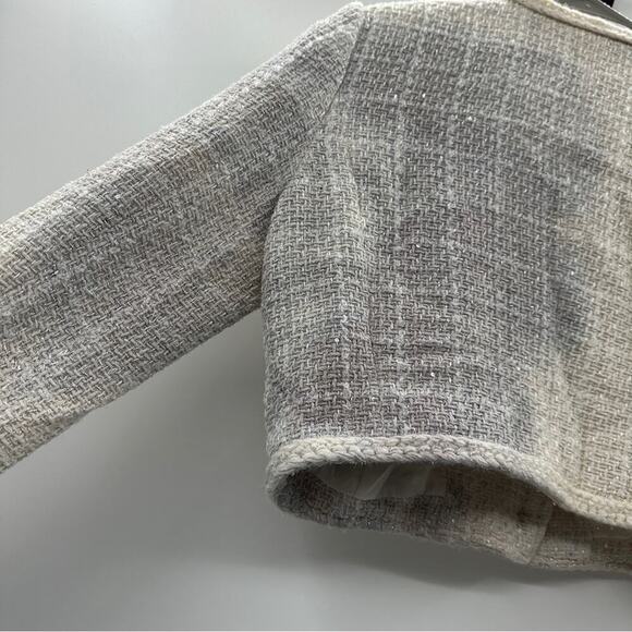 RTR Great Jones Cream Tweed Button Front Tweed Cropped‎ Jacket Sz 10 - Picture 9 of 11